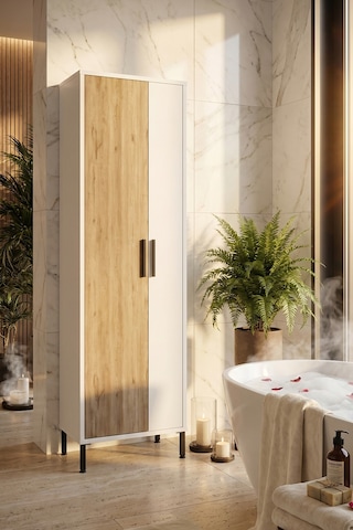 Yurudesign Daisy Çok Amaçlı Dolap Vileda Banyo Dolabı, Keçe-Beyaz Çok Renkli