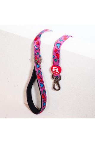 Pawstar Hearts Leash Kedi Köpek Sevk & Gezdirme Kayışı Köpek Uzatma Tasması Mor