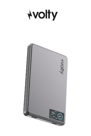 Magsafe Powerbank 5000 Mah 15w Kablosuz, 20w Pd Hızlı Şarj, Dijital Ekran, 115g V0601001 Gri