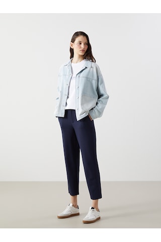Lcw Vision İndigo Oversize Kadın Jean Gömlek Ceket