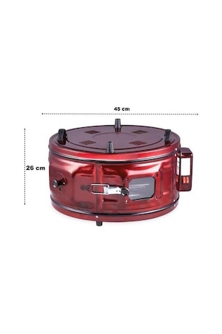 Uğur U002 Lüx Davul Fırın Yuvarlak Bordo Fırın 45 Cm Lüx Standart