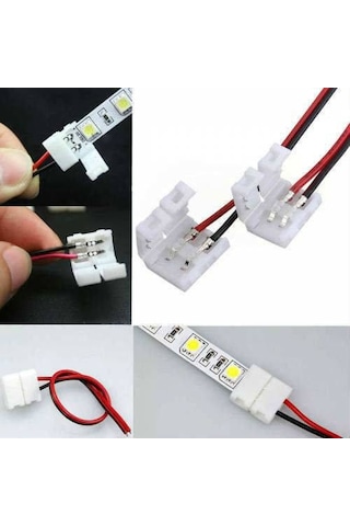 5 Adet 3 Çipli 5050 Şerit Led Ekleme Birleştirici 2 Pin Kablolu