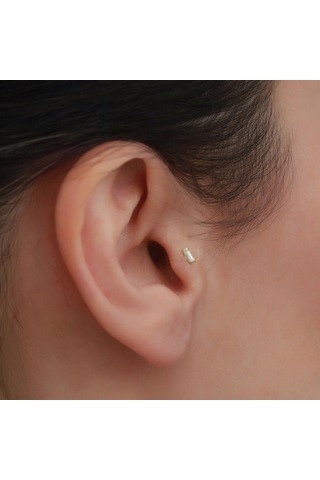 14 Ayar Altın Baget Tragus Piercing Sarı