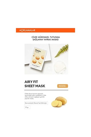 Mıssha Airy Fit Patates Özlü Aydınlık Görünüm Sunan Yaprak Maske 1ad Airy Fit Sheet Mask Potato