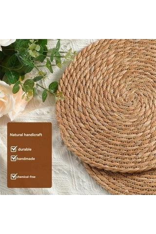 Moly Doğal Su Sümbülü T Rattan Paspaslar, Isıya Dayanıklı American Servisler, Rustik Dekorasyon Diğer