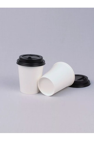 Softhomecraft Kağıt Kupa 250 Ml 50 Adet, Beyaz, Kapaklı 173946809 100 adet