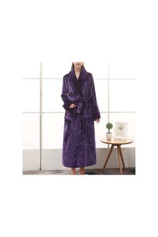 Kadın Bornoz Unisex Havlu Bornozlar Diz Boyu Bornoz Kırmızı