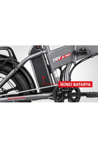 Skyjet Trvııı Pro W Çift Bataryalı 1000w Elektrikli Bisiklet Ayna Çanta Ve El Gazı Hediyeli Gri