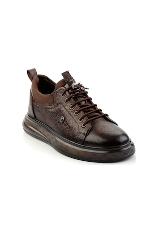 Bambi Kahve Hakiki Deri Erkek Sneaker E01401082240 Kahve