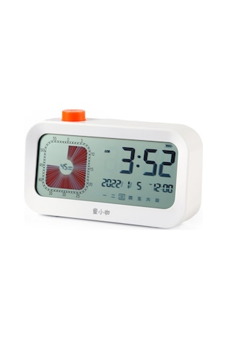 Dofolink Görsel Zaman Yöneticisi Öğrenci Zamanlayıcı - Lcd Ekran İki Gösterim, Geri/sayaç 1-60 Dakika, Takvim/tarih/saat/alarm, 3 Erteleme, Dönme Tuşu Pil Yok Beyaz