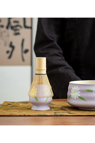 Uhoome 4 Parçalı Japon Matcha Seti - Matcha Çırpıcısı, Bambu Ölçü Kaşığı, Geleneksel Matcha Seti Çok Renkli