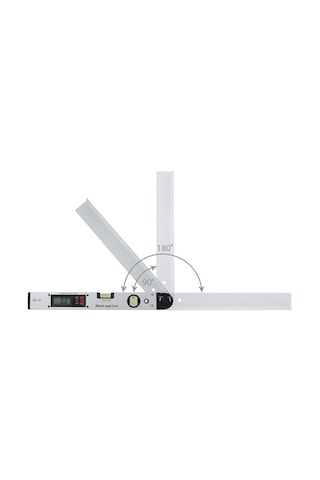 Novahub Su Terazisi 16 225 Dijital Açı Ölçer Lcd Elektrikli Yatay Dikey Seviye Kabarcıklı Gümüş Kaplama,