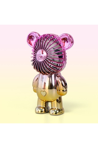 Lyon Mini Şiddetli Ayı Fan El Tipi El Çantası Gradyan Fan - Mavi