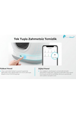 Sce001 Akıllı Otomatik Kedi Tuvaleti 75 Litre Hazneli, Kendi Kendini Temizleyen, Koku Önleyici Özelikli Kedi Kumu Kabı 2 Yıl Garantili