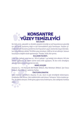 Pet White Evcil Hayvan Yüzey Temizleyici 1 L