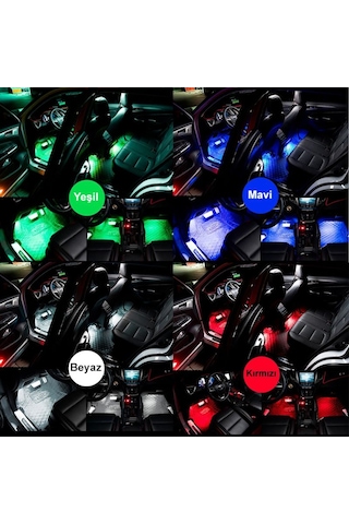 Ayak Altı Led Lamba Sese Duyarlı Led Müziğe Duyarlı Led 12 Led (440870900)