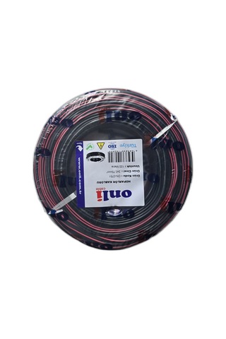 2x0.75 Mm Hoparlör Ve Led Kordon Kablosu 100 Metre Siyah Kırmızı