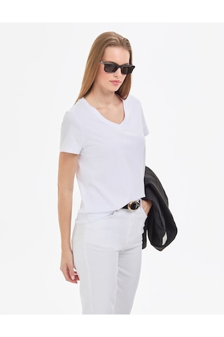 Pierre Cardin Kadın Beyaz Tişört Basic 50326875-vr013