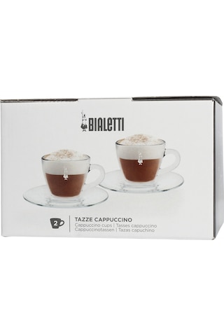 Bialetti Cam Cappuccino Fincanı 2 Adet Şeffaf