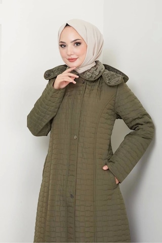 İçi Kürklü Tam Boy Kaban Mont - Haki / M0102 Haki