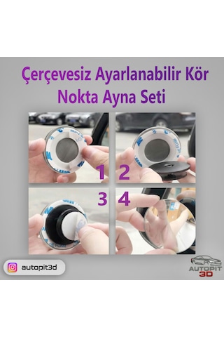 Kör Nokta Ayna Seti Çerçevesiz-ayarlanabilir