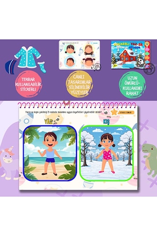 Tekrar Kullanılabilir Stickerlı Yaz-sil Etkinlik Kitabım 2. Kitap