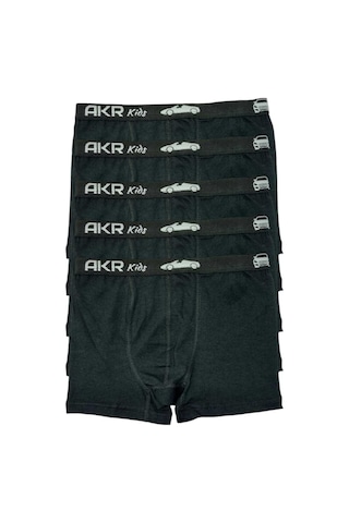 Uniquetrenders Erkek Çocuk 5'li Pamuklu Boxer Siyah