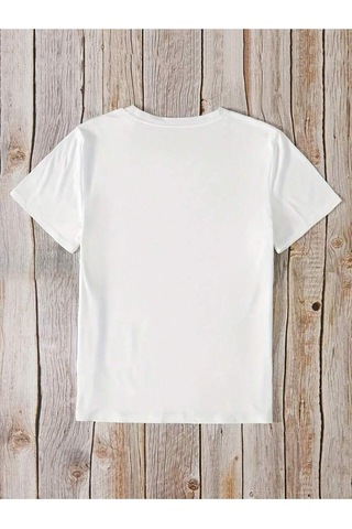 Paris France T-shirt - Beyaz Baskılı Oversize Bisiklet Yaka Kısa Kol Tişört Beyaz