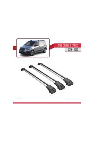 Opel Combo E Panelvan 2019-2022 Arası İle Uyumlu Ace-1 Ara Atkı Tavan Barı Gri 3 Adet Bar