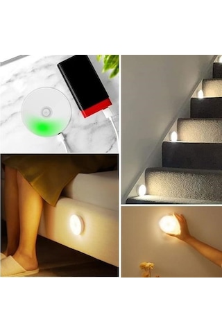 Büro Ev Ofis Yazlık İçin Usb Şarjlı Hareket Sensörlü Mıknatıslı Yaıpışır Gün Işıklı Led Spot Lamba