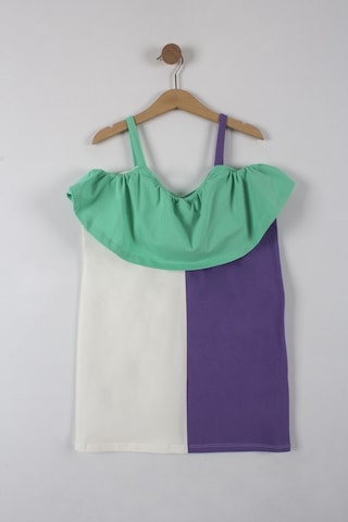 Kız Çocuk Renkli Askılı Elbise-6162-yeşil Yeşil
