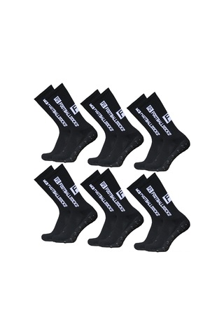 Jeehugo Profesyonel Futbol Çorapları, Silikon Sıçrama Tabanlı, Kayma Engeli, Antrenman Ve Maç İçin, Siyah, 6 Çift Paketi Siyah