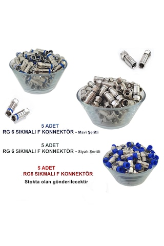F Konnektör Sıkma Pensesi + Kablo Soyucu + 15 Adet Çeşitli Sıkmalı F Konnektör
