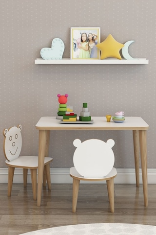 Moniev Wini Çocuk Oyun Etkinlik Çalışma Masası Sandalyeli 45x69 Beyaz