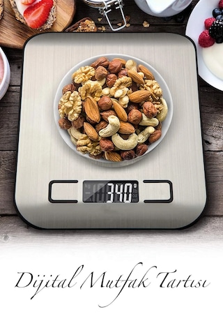 Dijital Hassas Paslanmaz Yüzey Mutfak Tartı 10 Kg/1 Gr Hassasiyet