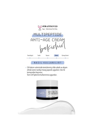 Skin401 Multipeptit Bakuchiol Vegan Retinol Yaşlanma Ve Kırışıklık Karşıtı Krem 50ml