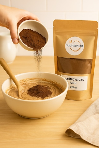 Doğal Keçiboynuzu Unu 250 Gr Katkısız - Rafine Şekersiz - Glutensiz - Vegan - Lif Kaynağı