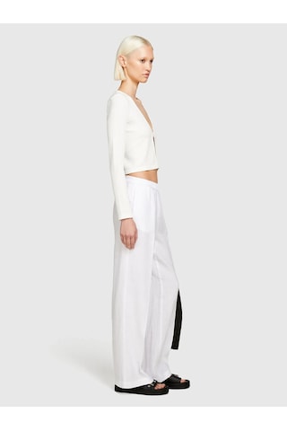 Sisley %100 Keten Beli Lastikli Önü Pileli Geniş Paça Pantolon Kadın Beyaz Pantolon - 325p4aghlf03u