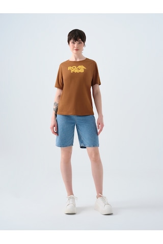 Regular Fit Kadın Tshirt K.kol Kahverengi