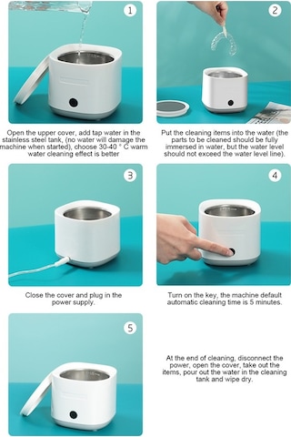 Dancemonkey Diş Protezi Ve Şeffaf Plak Temizleyici - 42000hz Ultrasonik, Akıllı Zamanlayıcı