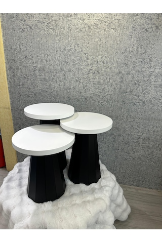 3 Lü Mdf Mantar Sehpa