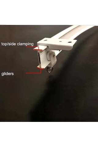 Ebitda 5 Metre Esnek Perde Rayı Seti - Tavan & Yan Montaj, 30 Kanca & Kasnaklı, Plastik Çelik, Beyaz