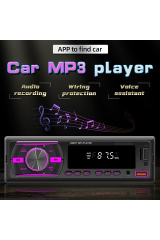 Springsun Oto Mp3 Çalar Bluetooth 5.1 - Fm Radyo, Usb/tf Kart Destekli, App İle Araç Konumlandırma, Sesli Asistan, Çok Renkli Işık Ve Kumanda - Siyah