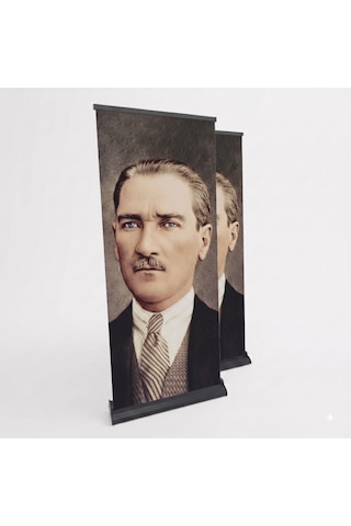 Atatürk Poster Baskılı Pro Roll Up Banner 100x200cm No:2 Diğer