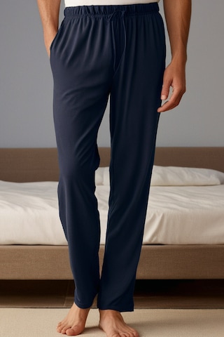 Elemge %100 Pamuk Süprem Erkek Pijama Altı Lacivert Compact Penye Cepli Rahat Kalıp Lastikli Ipli Terletmez