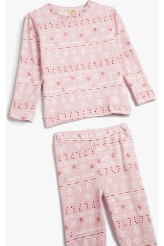 Koton Pijama Takımı Yılbaşı Temalı Baskılı Uzun Kollu 2 Parça Pembe 4wlk40196mk 4WLK40196MK252 Pembe