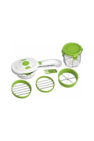 Besthome1 El Tipi 3 Kesme Seçeneği Multifonksiyonel Sebze Dilimleyici, 220 Ml Muhafaza Kabı İle, Hızlı Kullanım, Çamaşır Makine Beyaz - Yeşil