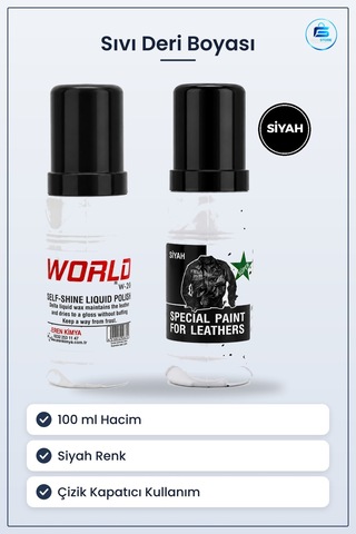 Deri Boyası Sıvı Siyah 100ml Mont Çanta Cüzdan Çizik Kapatıcı Yen 100 ML