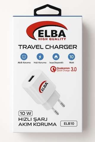 Elba Elb10 10w 3.0a Hızlı Şarj Akıllı Koruma Usb Ev Şarj Cihazı