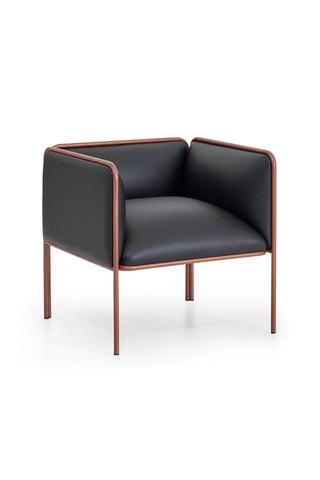 Hunt Mobilya Hando Siyah Deri Tekli Ofis Kanepesi